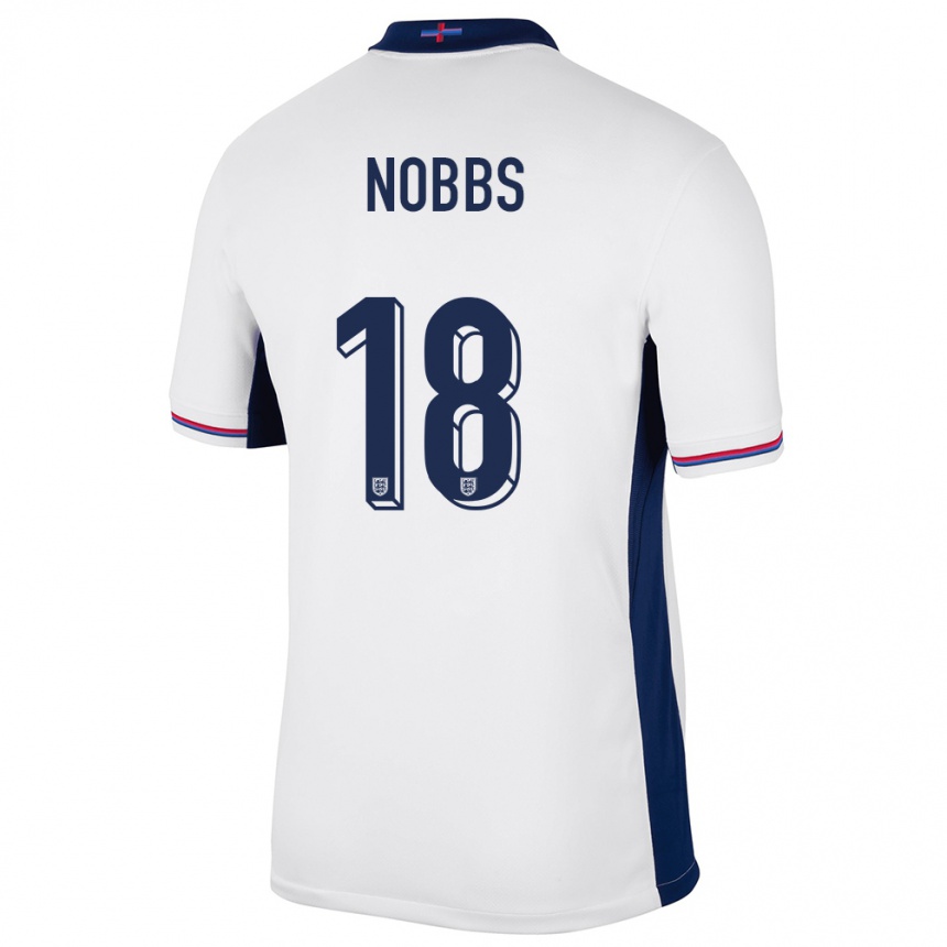 Herren Fußball England Jordan Nobbs #18 Weiß Heimtrikot Trikot 24-26 T-Shirt Luxemburg