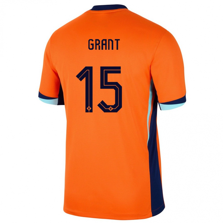 Herren Fußball Niederlande Chasity Grant #15 Orange Heimtrikot Trikot 24-26 T-Shirt Luxemburg