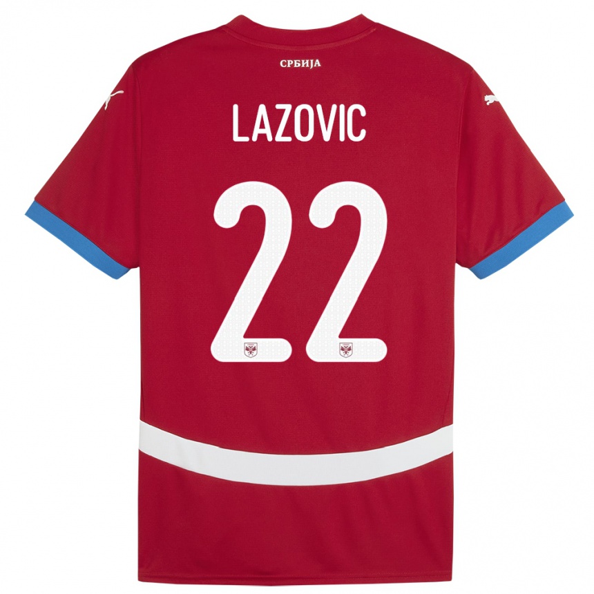 Herren Fußball Serbien Darko Lazovic #22 Rot Heimtrikot Trikot 24-26 T-Shirt Luxemburg