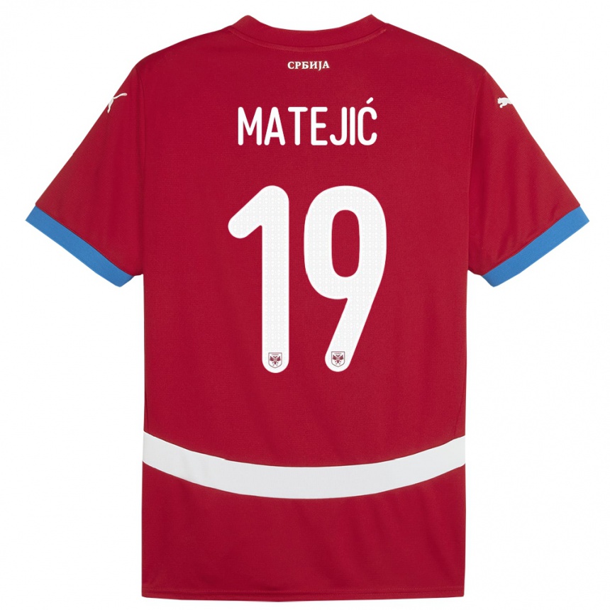 Herren Fußball Serbien Nina Matejic #19 Rot Heimtrikot Trikot 24-26 T-Shirt Luxemburg