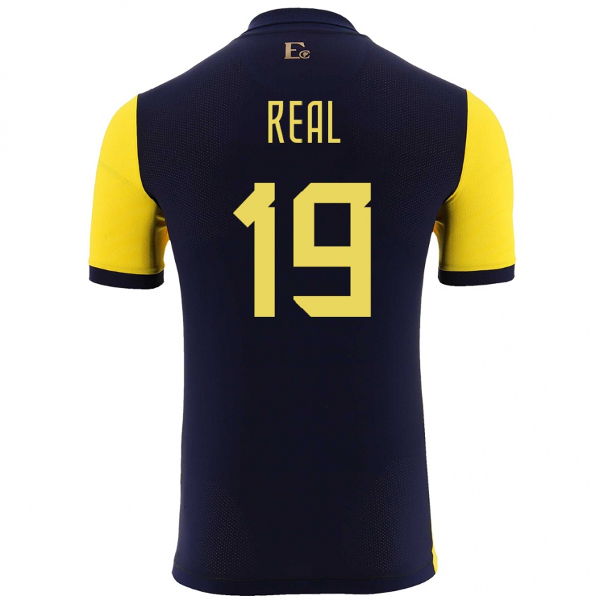 Herren Fußball Ecuador Kerlly Real #19 Gelb Heimtrikot Trikot 24-26 T-Shirt Luxemburg