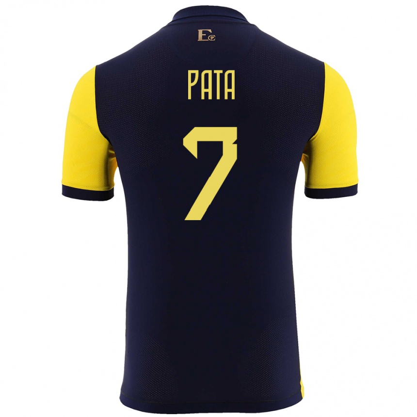 Herren Fußball Ecuador Emerson Pata #7 Gelb Heimtrikot Trikot 24-26 T-Shirt Luxemburg