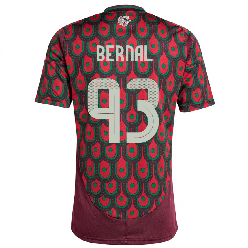 Herren Fußball Mexiko Rebeca Bernal #93 Kastanienbraun Heimtrikot Trikot 24-26 T-Shirt Luxemburg