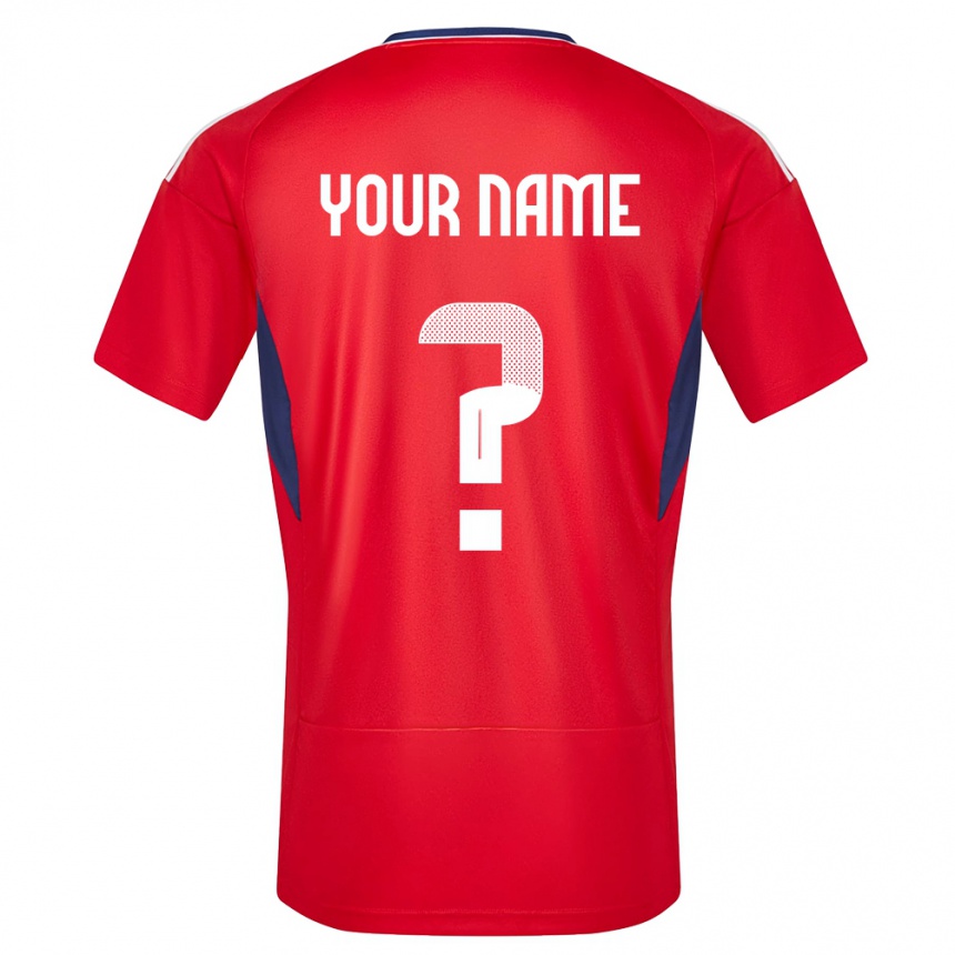 Herren Fußball Costa Rica Ihren Namen #0 Rot Heimtrikot Trikot 24-26 T-Shirt Luxemburg