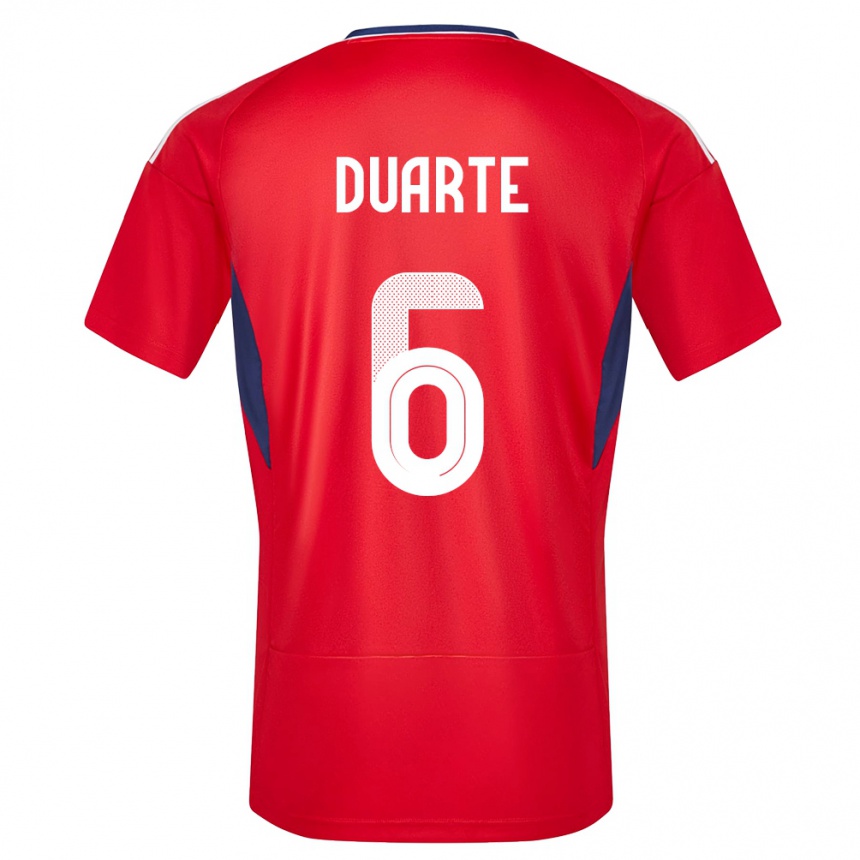 Herren Fußball Costa Rica Oscar Duarte #6 Rot Heimtrikot Trikot 24-26 T-Shirt Luxemburg