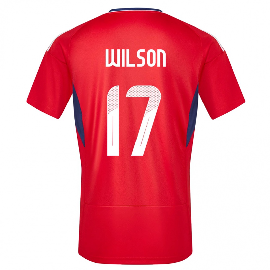 Herren Fußball Costa Rica Roan Wilson #17 Rot Heimtrikot Trikot 24-26 T-Shirt Luxemburg