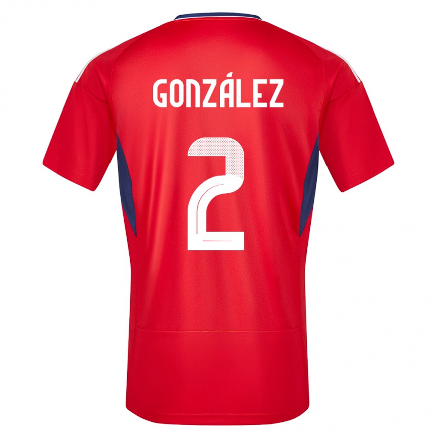 Herren Fußball Costa Rica Julian Gonzalez #2 Rot Heimtrikot Trikot 24-26 T-Shirt Luxemburg