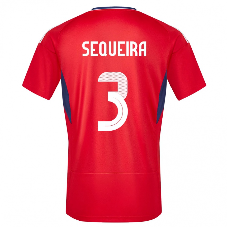 Herren Fußball Costa Rica Douglas Sequeira #3 Rot Heimtrikot Trikot 24-26 T-Shirt Luxemburg