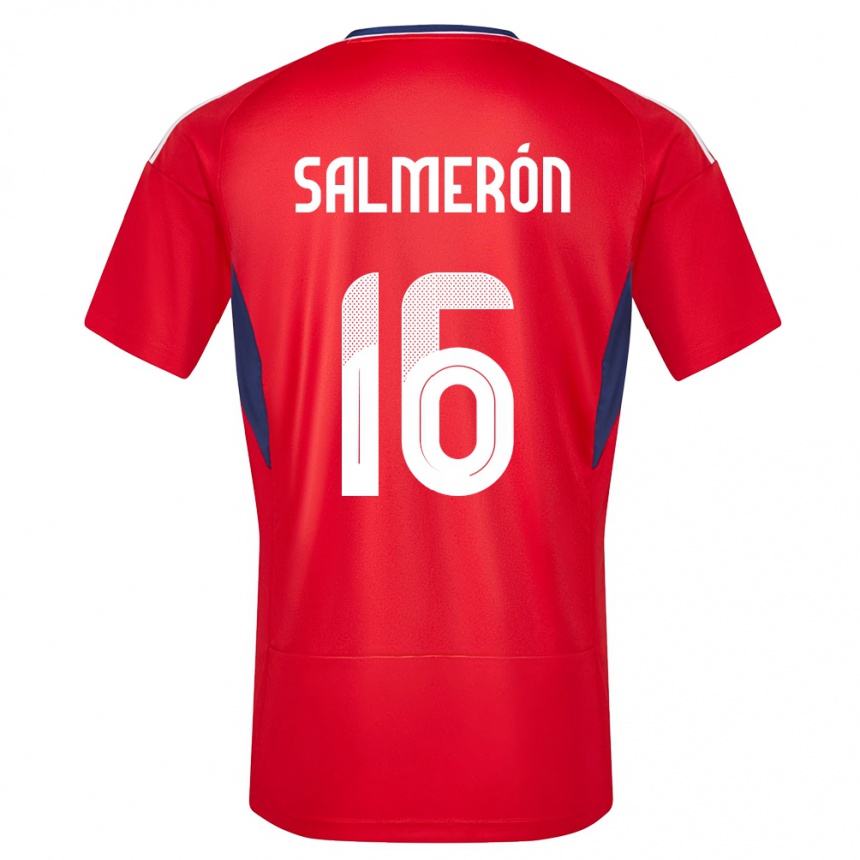 Herren Fußball Costa Rica Andrey Salmeron #16 Rot Heimtrikot Trikot 24-26 T-Shirt Luxemburg