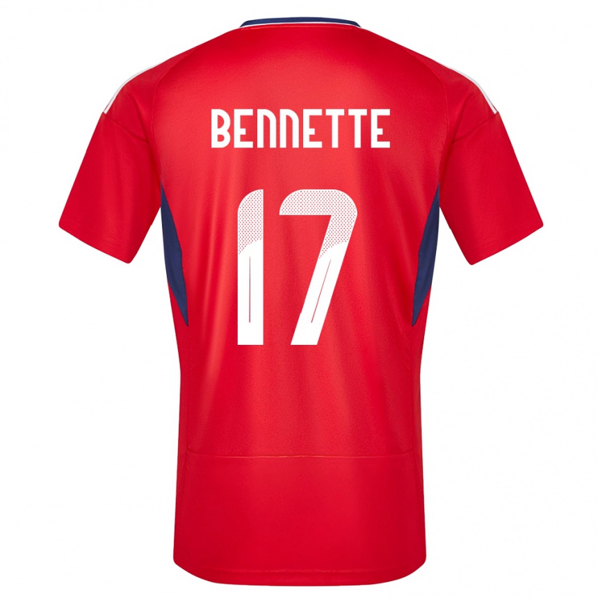 Herren Fußball Costa Rica Jewison Bennette #17 Rot Heimtrikot Trikot 24-26 T-Shirt Luxemburg