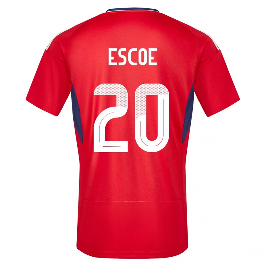 Herren Fußball Costa Rica Enyel Escoe #20 Rot Heimtrikot Trikot 24-26 T-Shirt Luxemburg