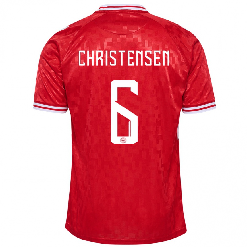 Herren Fußball Dänemark Andreas Christensen #6 Rot Heimtrikot Trikot 24-26 T-Shirt Luxemburg
