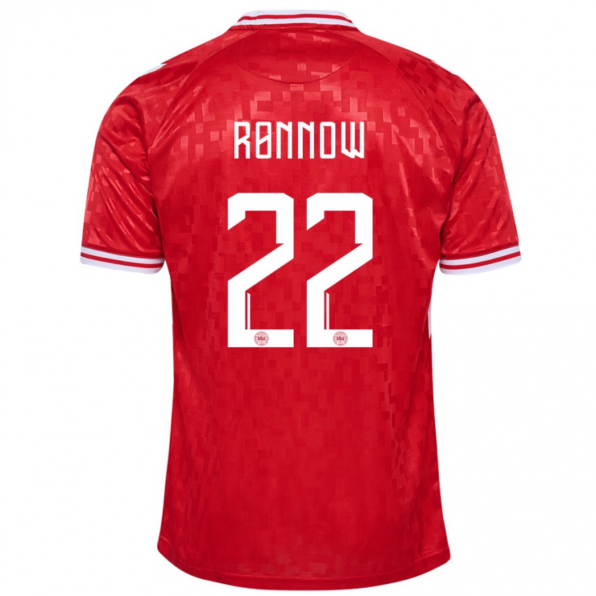 Herren Fußball Dänemark Frederik Ronnow #22 Rot Heimtrikot Trikot 24-26 T-Shirt Luxemburg