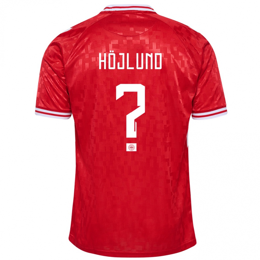 Herren Fußball Dänemark Oscar Höjlund #0 Rot Heimtrikot Trikot 24-26 T-Shirt Luxemburg