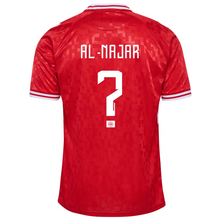Herren Fußball Dänemark Ali Al-Najar #0 Rot Heimtrikot Trikot 24-26 T-Shirt Luxemburg