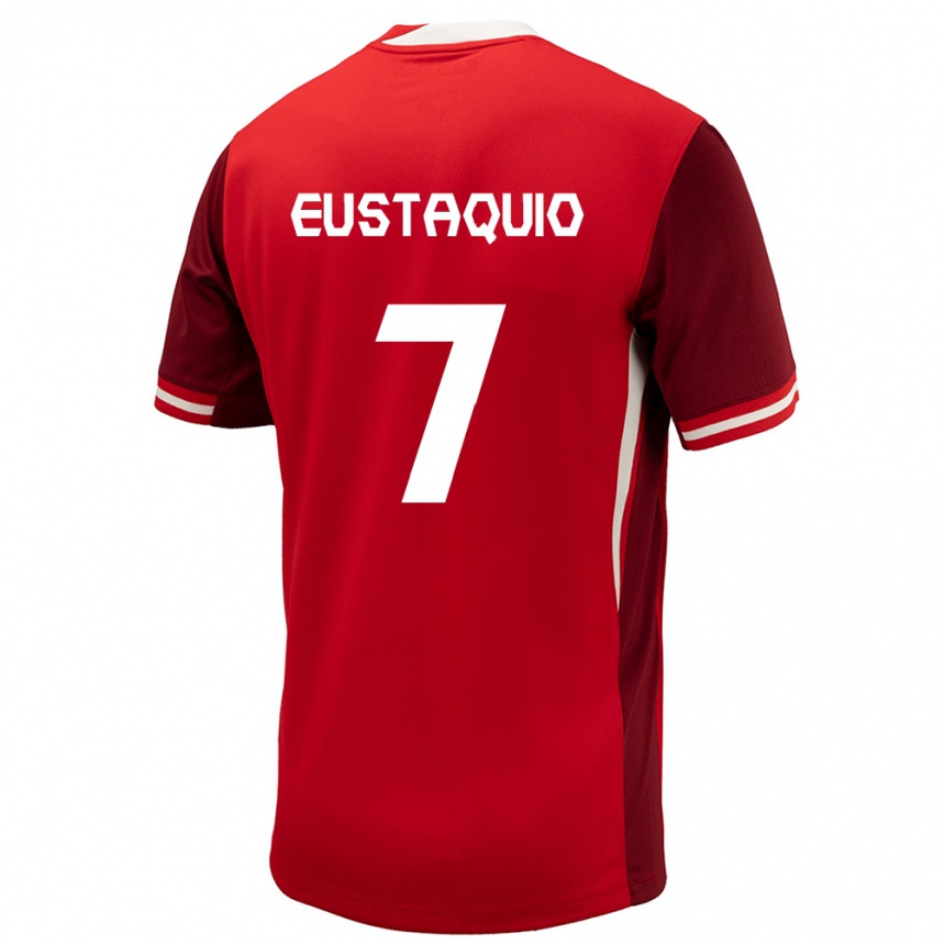 Herren Fußball Kanada Stephen Eustaquio #7 Rot Heimtrikot Trikot 24-26 T-Shirt Luxemburg