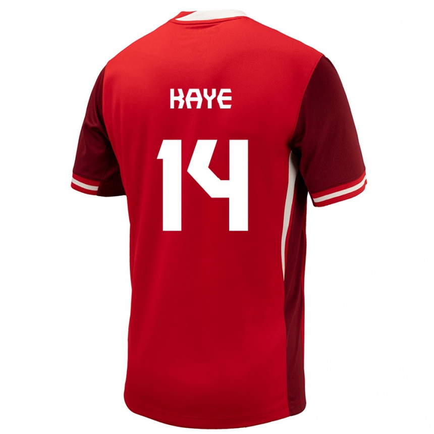Herren Fußball Kanada Mark Anthony Kaye #14 Rot Heimtrikot Trikot 24-26 T-Shirt Luxemburg