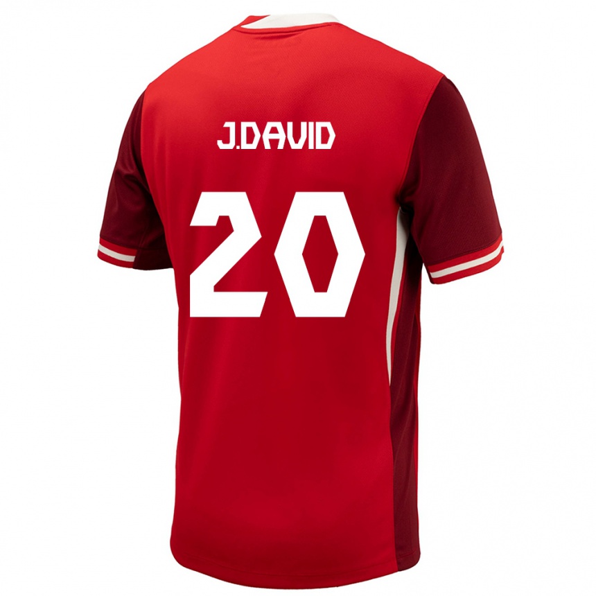Herren Fußball Kanada Jonathan David #20 Rot Heimtrikot Trikot 24-26 T-Shirt Luxemburg