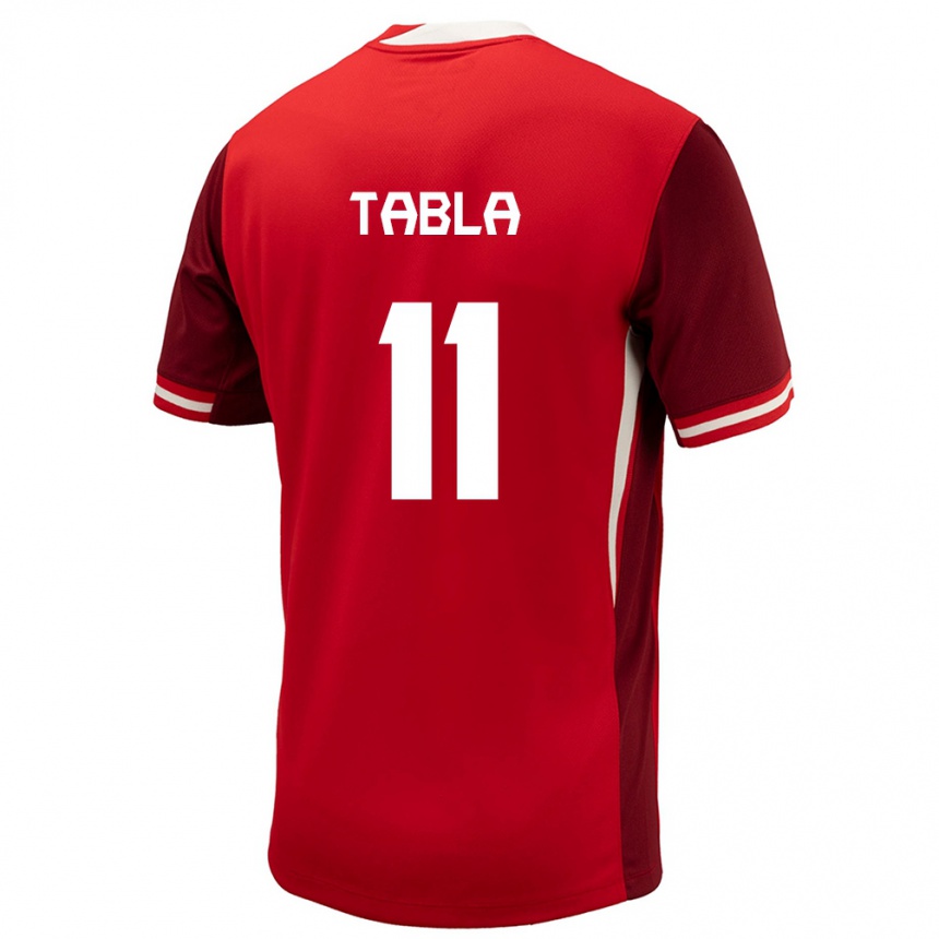 Herren Fußball Kanada Ballou Tabla #11 Rot Heimtrikot Trikot 24-26 T-Shirt Luxemburg