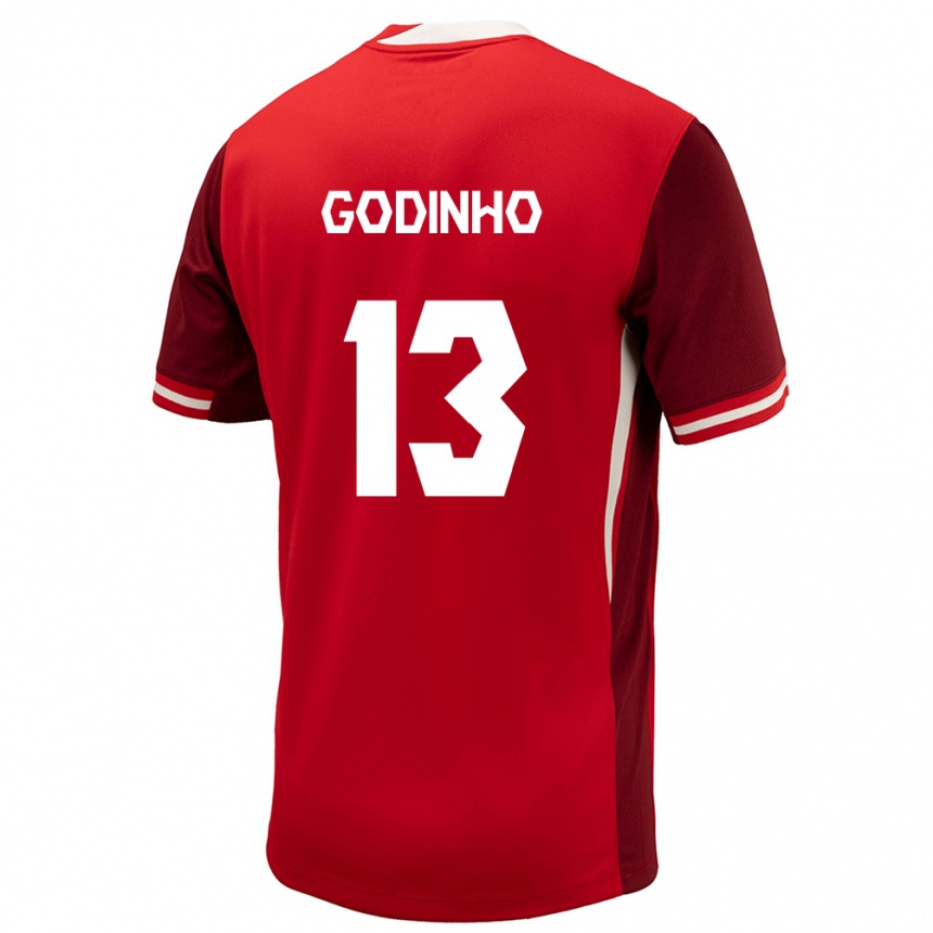 Herren Fußball Kanada Marcus Godinho #13 Rot Heimtrikot Trikot 24-26 T-Shirt Luxemburg