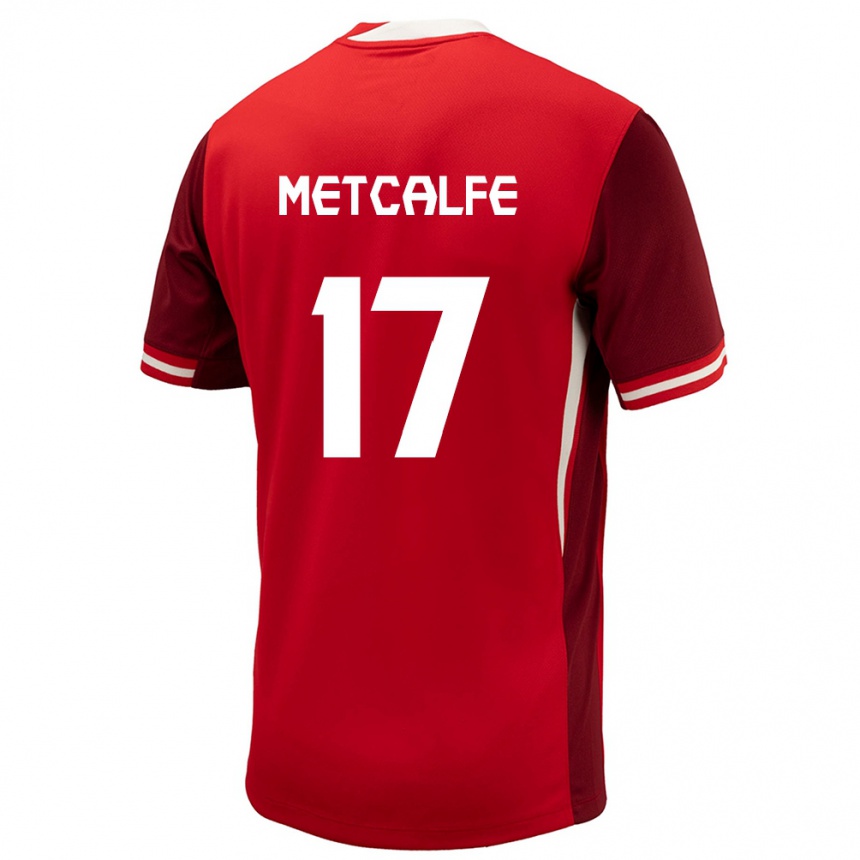 Herren Fußball Kanada Patrick Metcalfe #17 Rot Heimtrikot Trikot 24-26 T-Shirt Luxemburg