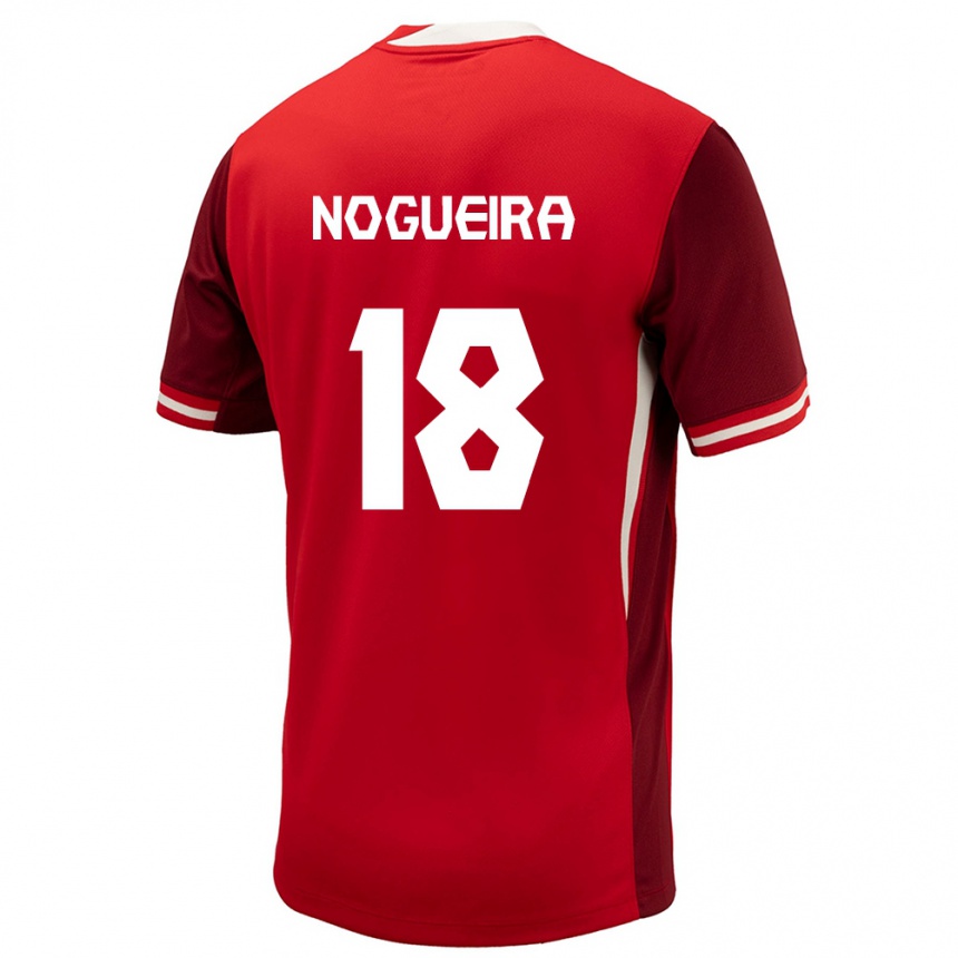 Herren Fußball Kanada Matthew Nogueira #18 Rot Heimtrikot Trikot 24-26 T-Shirt Luxemburg