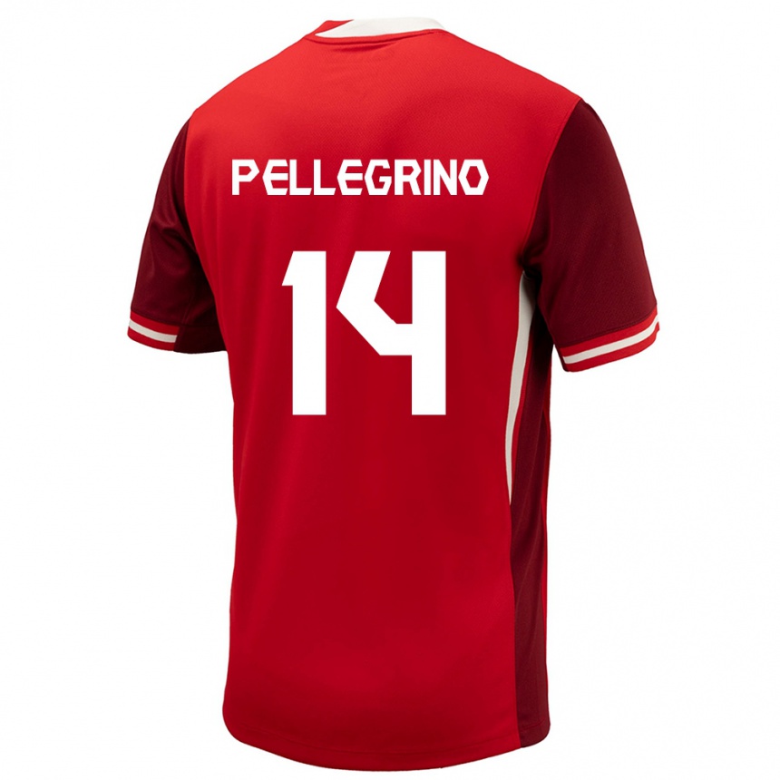 Herren Fußball Kanada Gabriel Pellegrino #14 Rot Heimtrikot Trikot 24-26 T-Shirt Luxemburg
