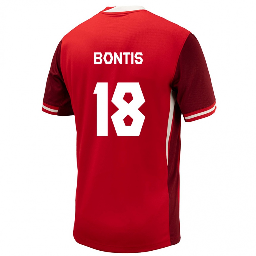 Herren Fußball Kanada Dino Bontis #18 Rot Heimtrikot Trikot 24-26 T-Shirt Luxemburg