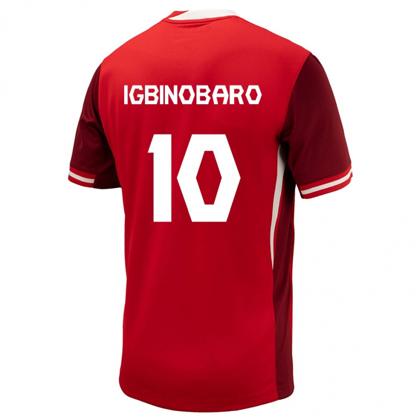 Herren Fußball Kanada Philip Igbinobaro #10 Rot Heimtrikot Trikot 24-26 T-Shirt Luxemburg