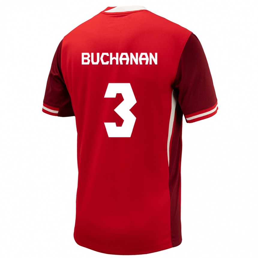 Herren Fußball Kanada Kadeisha Buchanan #3 Rot Heimtrikot Trikot 24-26 T-Shirt Luxemburg