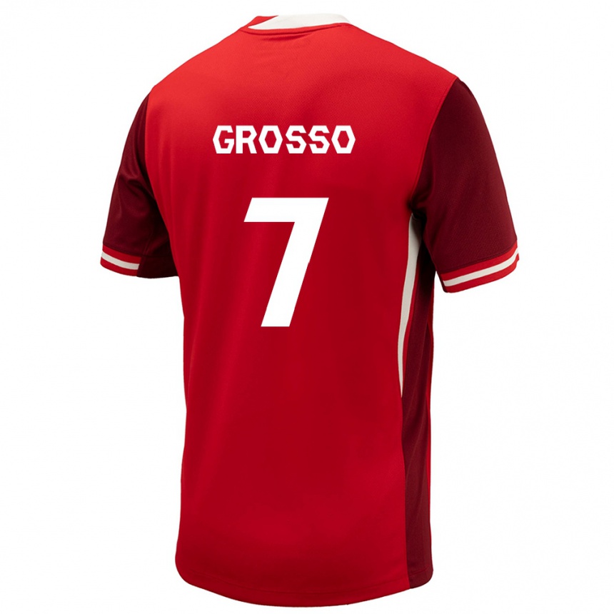 Herren Fußball Kanada Julia Grosso #7 Rot Heimtrikot Trikot 24-26 T-Shirt Luxemburg
