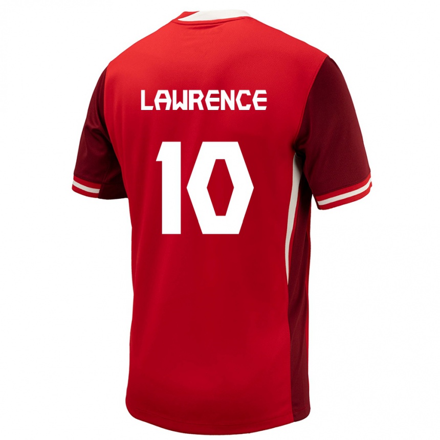 Herren Fußball Kanada Ashley Lawrence #10 Rot Heimtrikot Trikot 24-26 T-Shirt Luxemburg