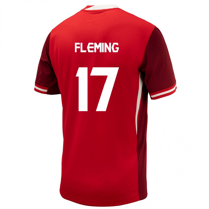 Herren Fußball Kanada Jessie Fleming #17 Rot Heimtrikot Trikot 24-26 T-Shirt Luxemburg