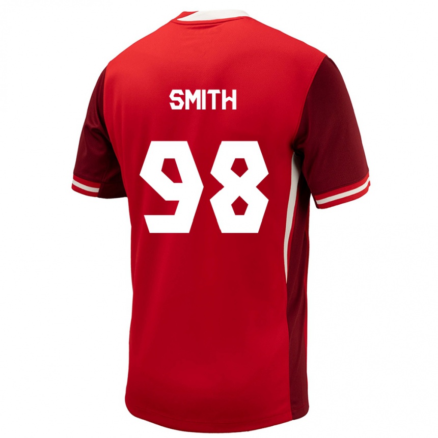 Herren Fußball Kanada Olivia Smith #98 Rot Heimtrikot Trikot 24-26 T-Shirt Luxemburg