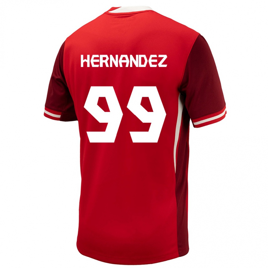 Herren Fußball Kanada Jeneva Hernandez Gray #99 Rot Heimtrikot Trikot 24-26 T-Shirt Luxemburg