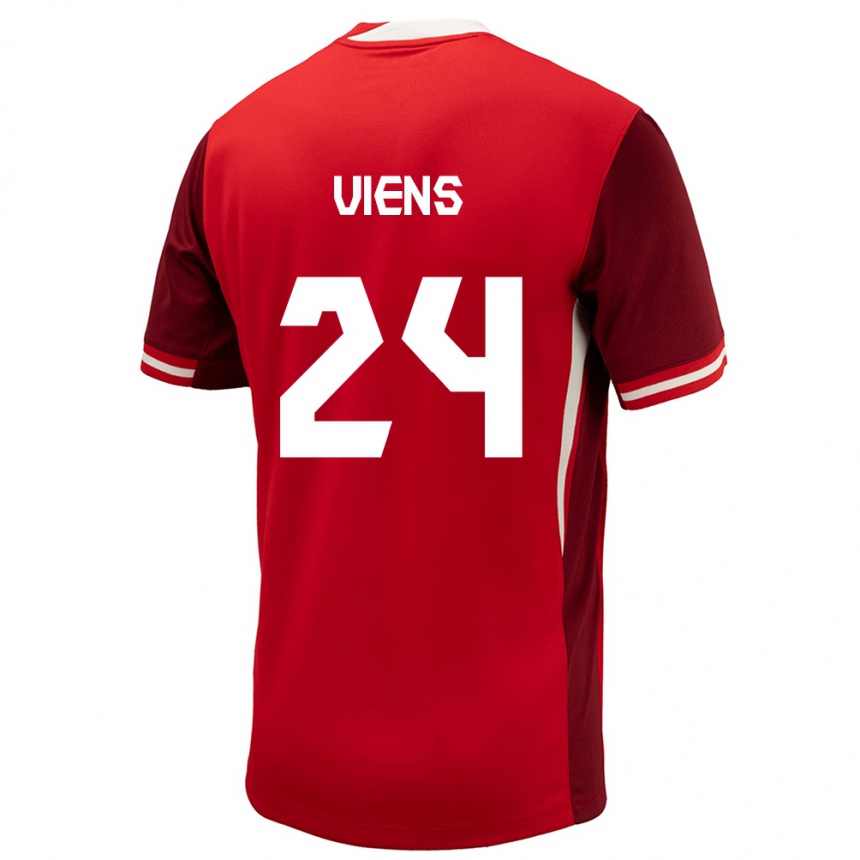 Herren Fußball Kanada Evelyne Viens #24 Rot Heimtrikot Trikot 24-26 T-Shirt Luxemburg