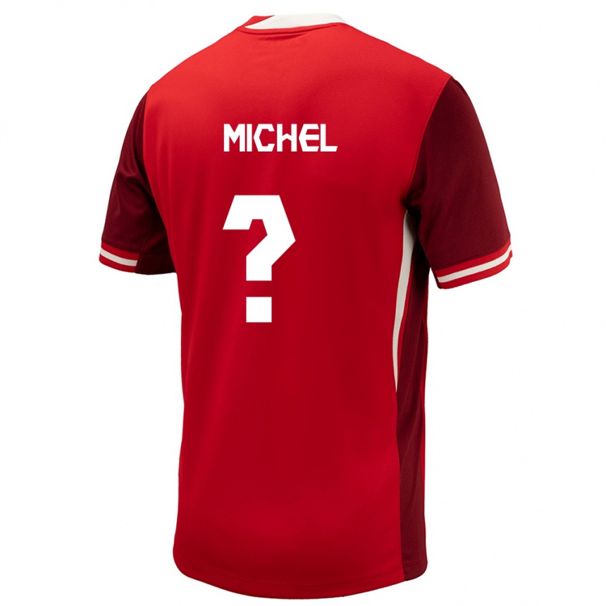 Herren Fußball Kanada Dieu Merci Michel #0 Rot Heimtrikot Trikot 24-26 T-Shirt Luxemburg
