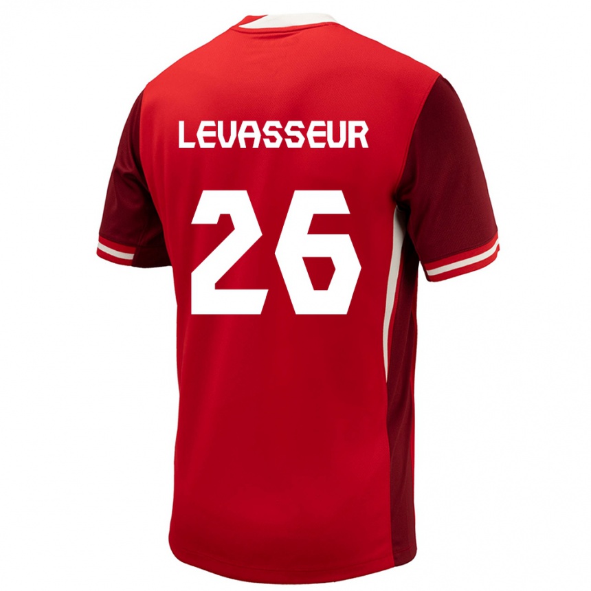 Herren Fußball Kanada Marie Levasseur #26 Rot Heimtrikot Trikot 24-26 T-Shirt Luxemburg