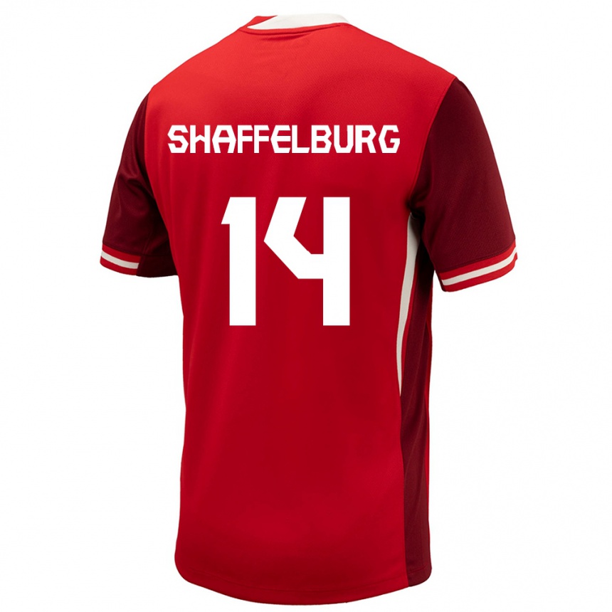 Herren Fußball Kanada Jacob Shaffelburg #14 Rot Heimtrikot Trikot 24-26 T-Shirt Luxemburg