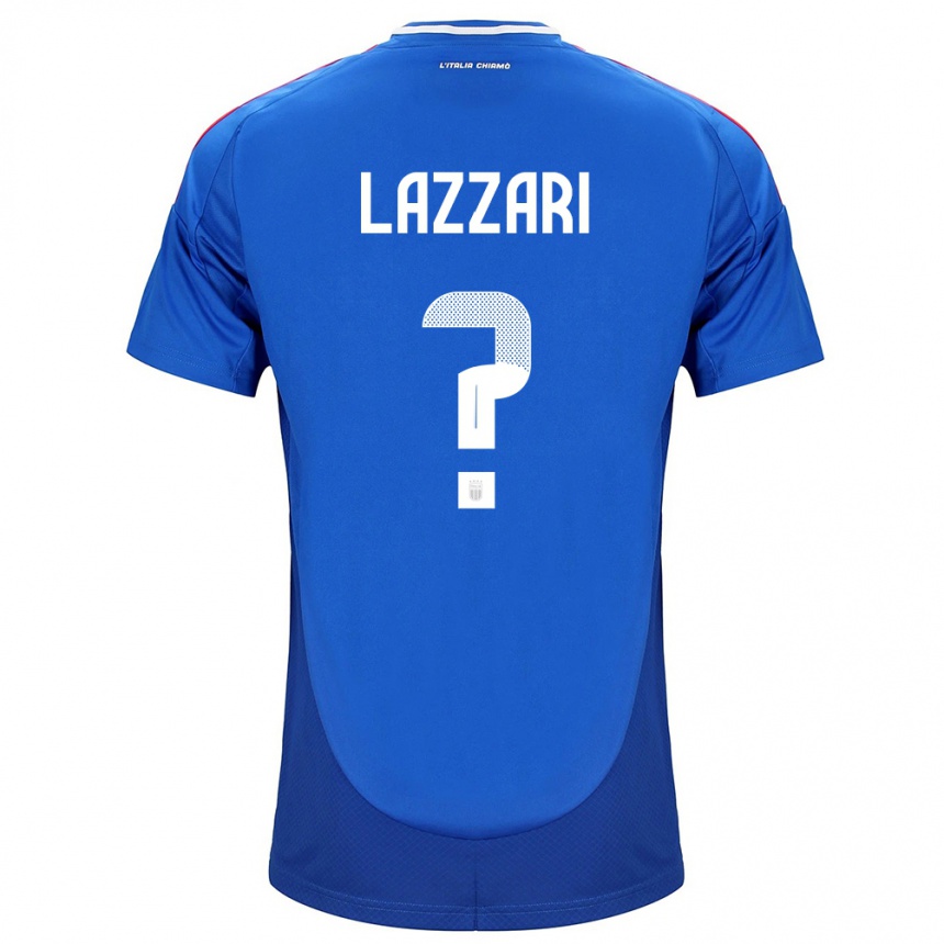 Herren Fußball Italien Manuel Lazzari #0 Blau Heimtrikot Trikot 24-26 T-Shirt Luxemburg