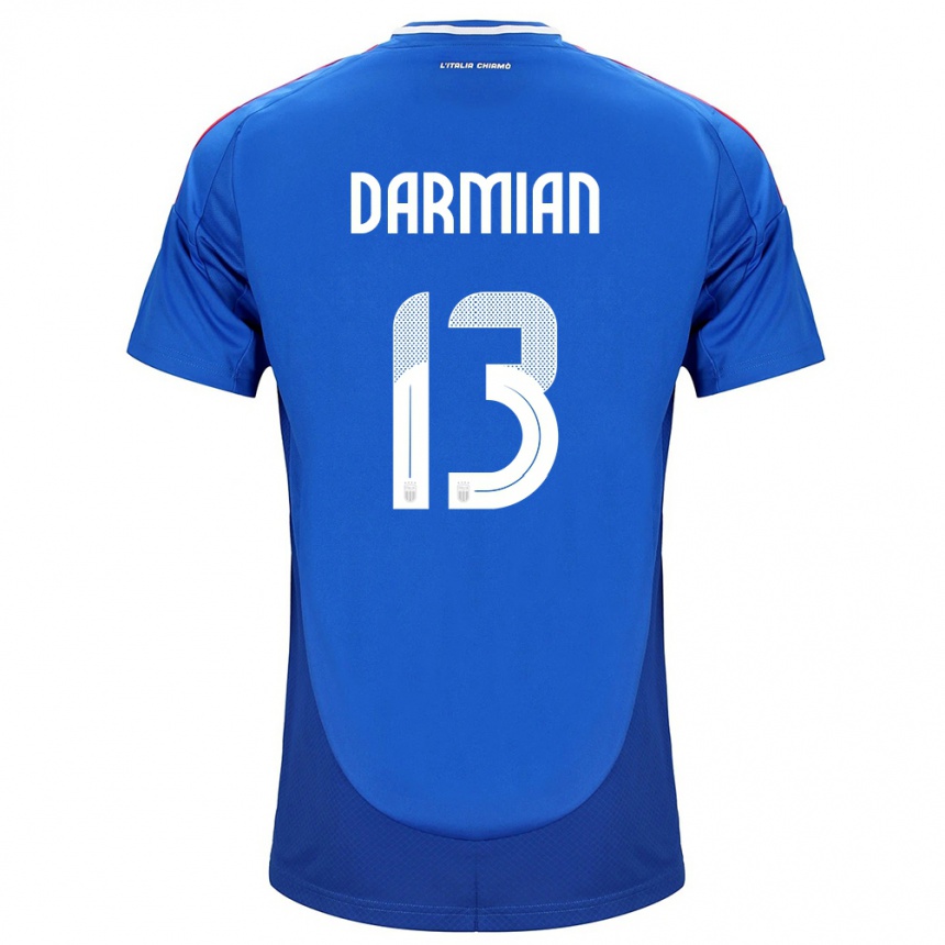 Herren Fußball Italien Matteo Darmian #13 Blau Heimtrikot Trikot 24-26 T-Shirt Luxemburg