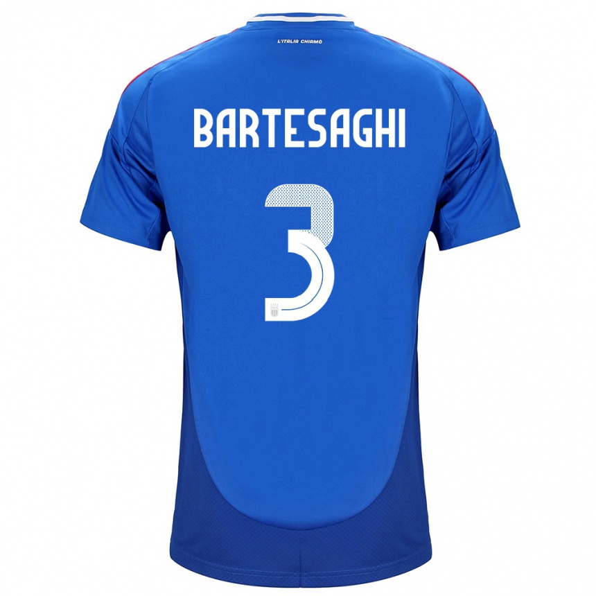 Herren Fußball Italien Davide Bartesaghi #3 Blau Heimtrikot Trikot 24-26 T-Shirt Luxemburg