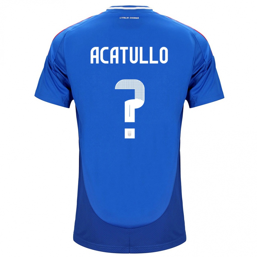 Herren Fußball Italien Cristian Acatullo #0 Blau Heimtrikot Trikot 24-26 T-Shirt Luxemburg