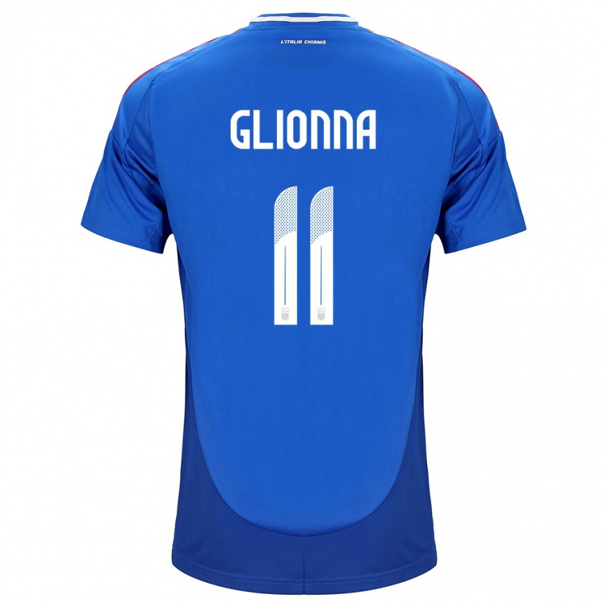 Herren Fußball Italien Benedetta Glionna #11 Blau Heimtrikot Trikot 24-26 T-Shirt Luxemburg