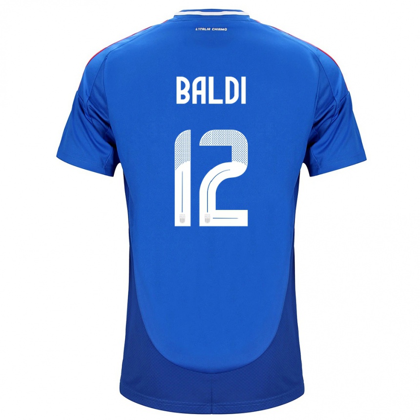 Herren Fußball Italien Rachele Baldi #12 Blau Heimtrikot Trikot 24-26 T-Shirt Luxemburg