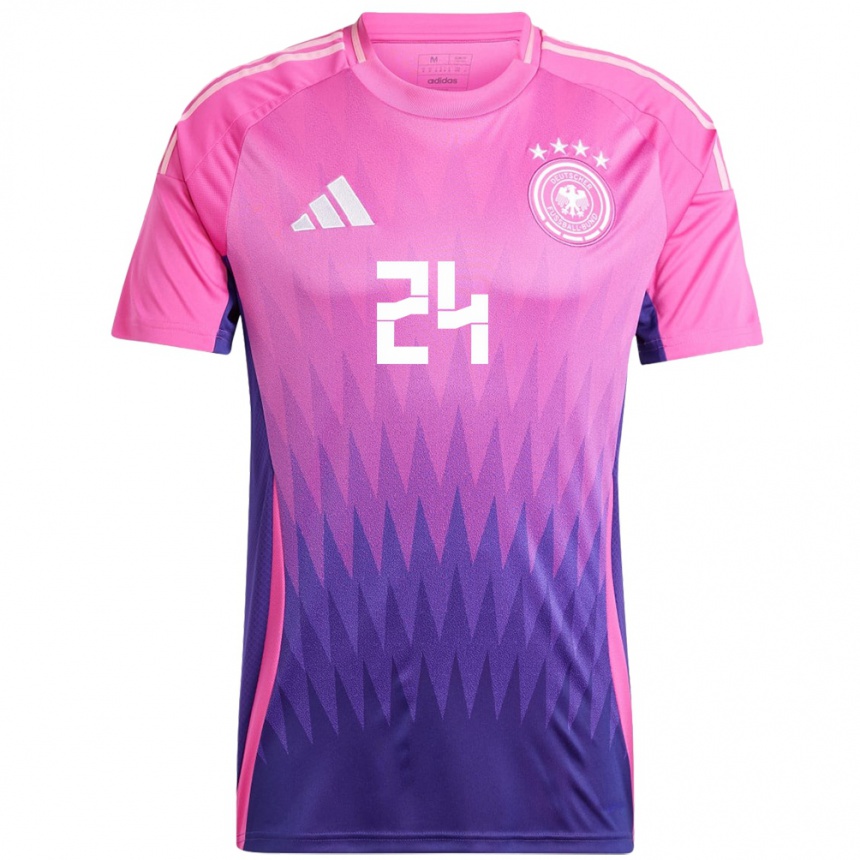 Herren Fußball Deutschland Sjoeke Nusken #24 Pink Lila Auswärtstrikot Trikot 24-26 T-Shirt Luxemburg