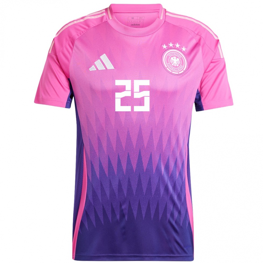 Herren Fußball Deutschland Nicole Anyomi #25 Pink Lila Auswärtstrikot Trikot 24-26 T-Shirt Luxemburg