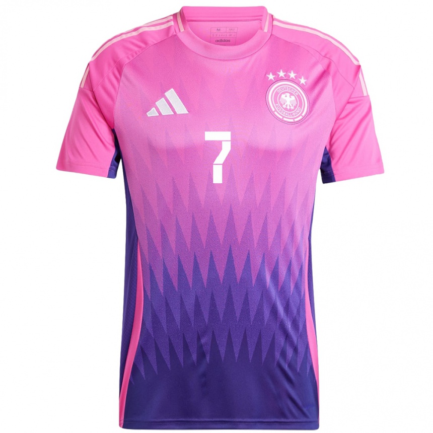 Herren Fußball Deutschland Melkamu Frauendorf #7 Pink Lila Auswärtstrikot Trikot 24-26 T-Shirt Luxemburg