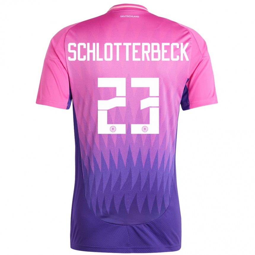 Herren Fußball Deutschland Nico Schlotterbeck #23 Pink Lila Auswärtstrikot Trikot 24-26 T-Shirt Luxemburg