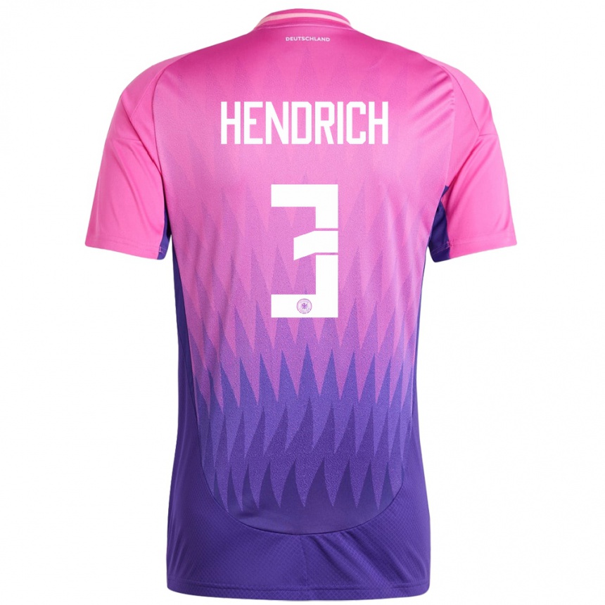 Herren Fußball Deutschland Kathrin Hendrich #3 Pink Lila Auswärtstrikot Trikot 24-26 T-Shirt Luxemburg